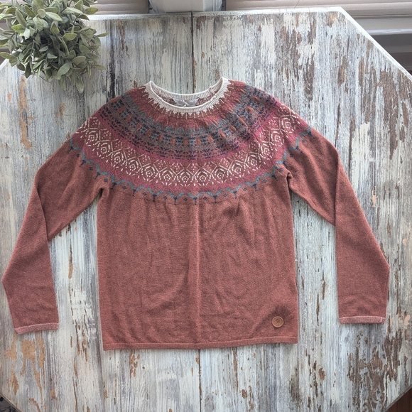 Royal Robbins Westlands Fairisle Crewneck Wool Blend Sweater Women's Small NWT - Picture 2 of 7